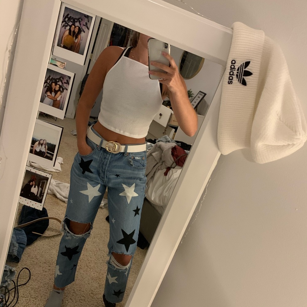 Divided Halter White Tank